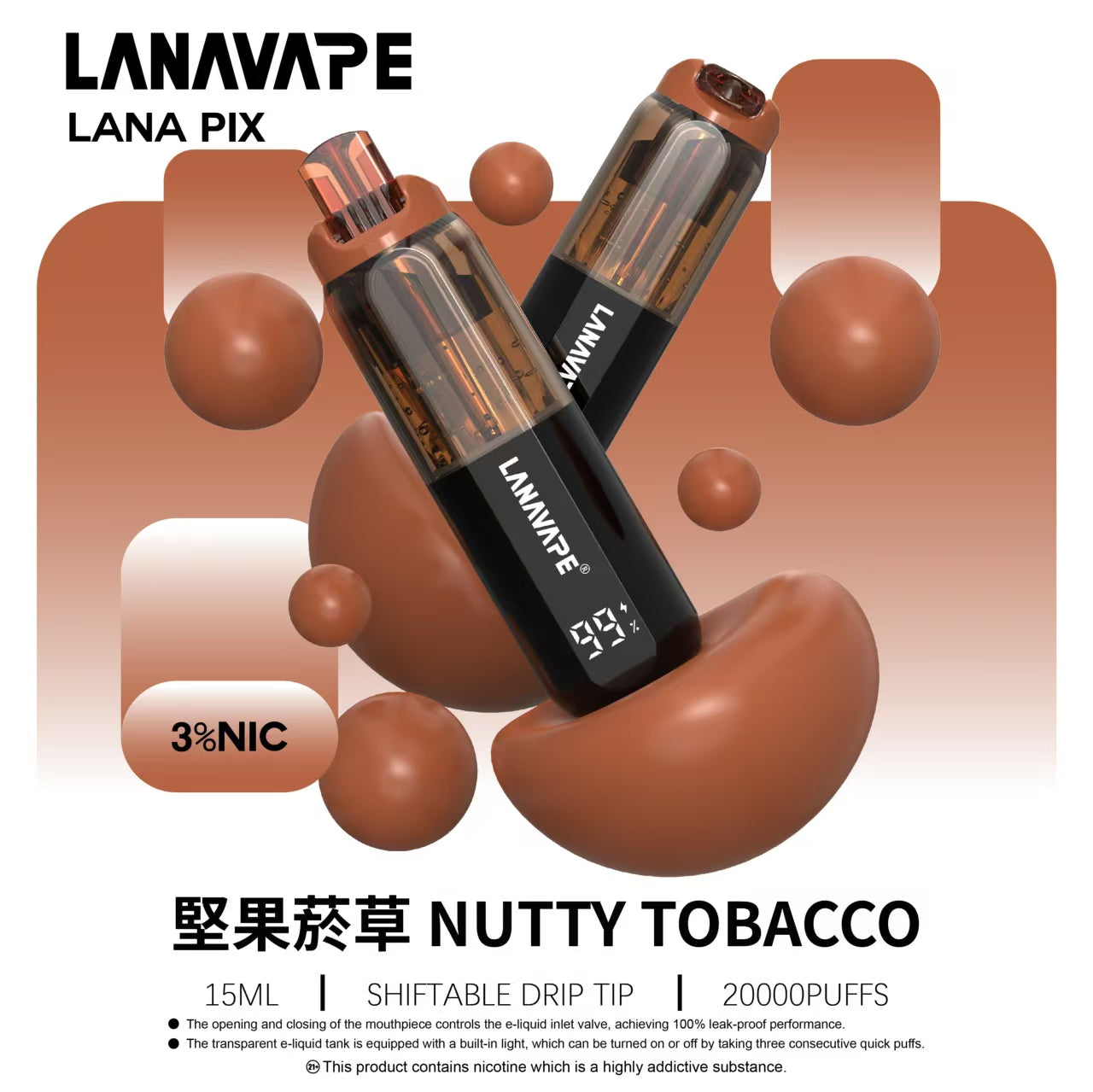 【LANA PIX 閃光彈】一次性20000口大容量拋棄式｜15ML 巨無霸容量｜ 20W 強勁霧化｜油芯分離黑科技｜VAKA糖果雲煙館