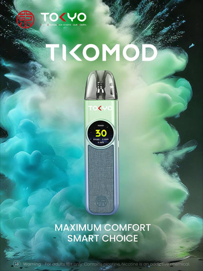 TOKYO TIKO MOD 東京帝刻菸油套裝｜0.71 吋冷光螢幕・5–30W 可調功率｜空倉：一盒/3顆｜VAKA糖果雲煙館