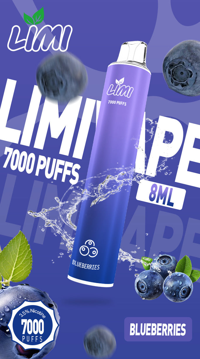 LIMI7000口拋棄式｜ILIA哩亞同廠生產，煙油容量更高 口味更優化｜超長續航 × 發光炫彩｜一次性便攜式圓管電子煙｜VAKA糖果雲煙館