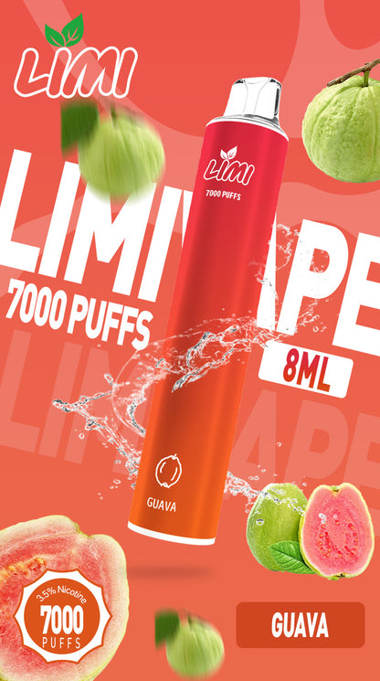 LIMI7000口拋棄式｜ILIA哩亞同廠生產，煙油容量更高 口味更優化｜超長續航 × 發光炫彩｜一次性便攜式圓管電子煙｜VAKA糖果雲煙館