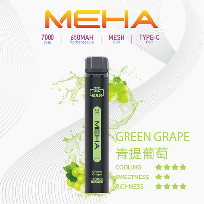 MEHA X BAR魅嗨小黑條 7000口一次性電子煙｜原廠正品·續航持久｜16種口味-VAKA糖果雲煙館