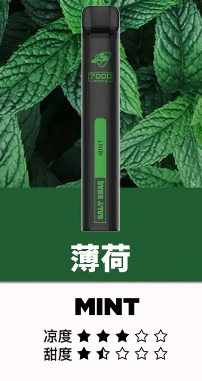 【SALT SHAQ 鯊克拋棄式】原廠正品一次性7000口電子煙桿|21種口味·持久續航·經典口感-VAKA糖果雲煙館