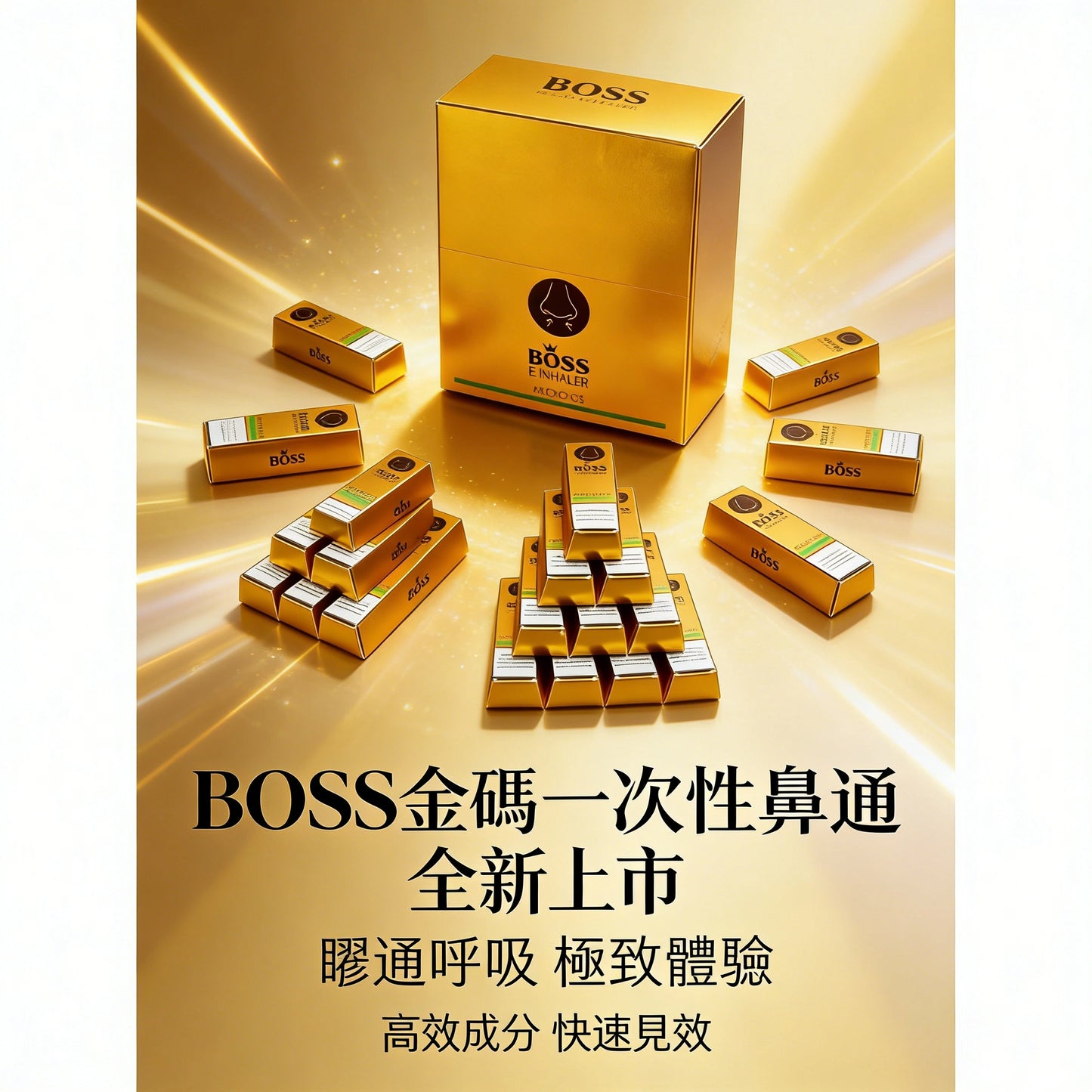 泰國BOSS金磚一次性鼻通|1000口霧化式鼻通棒|緩解鼻塞・提神醒腦・曜通呼吸升級版-VAKA糖果雲煙館