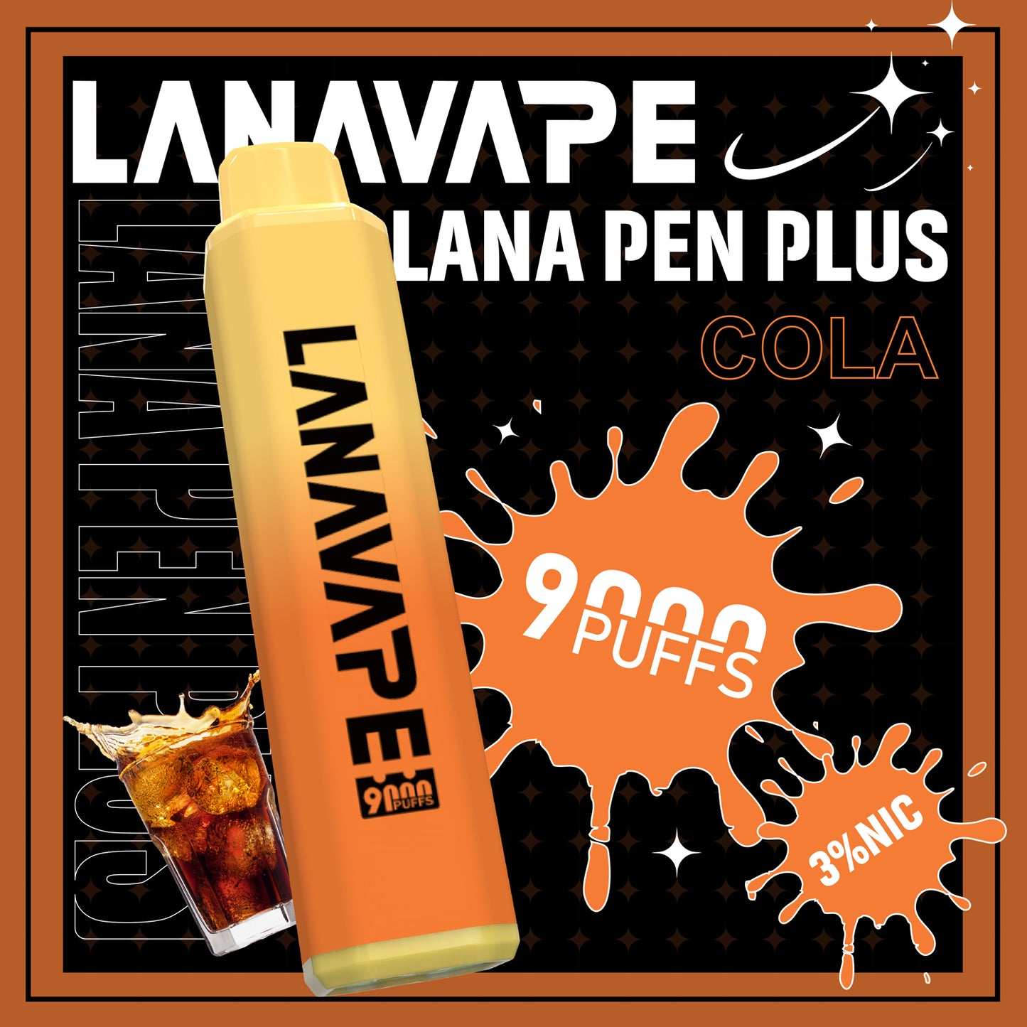 【LANA 9000口拋棄式】LANA PEN PLUS一次性電子煙 |  15ML大容量 | 具有變色LED燈設計 | VAKA糖果雲煙館