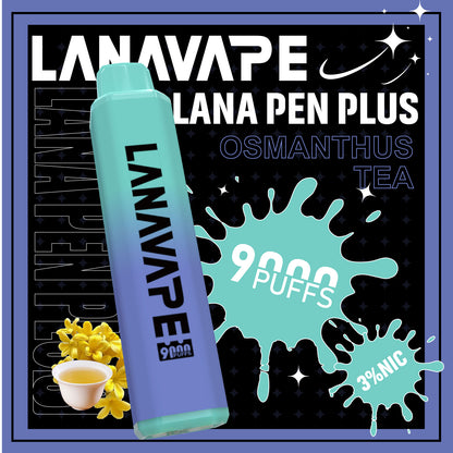 【LANA 9000口拋棄式】LANA PEN PLUS一次性電子煙 |  15ML大容量 | 具有變色LED燈設計 | VAKA糖果雲煙館