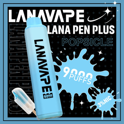【LANA 9000口拋棄式】LANA PEN PLUS一次性電子煙 |  15ML大容量 | 具有變色LED燈設計 | VAKA糖果雲煙館